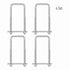 4 Sets 304 Stainless Steel Square U-Bolts, 0.98"(25mm) Inner Width, 2.95"(75mm) Length with Nuts, Accessories