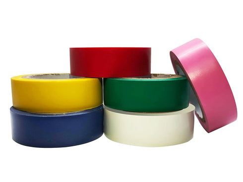 Electrical Tape Colors 6 Pack, 3/4-Inch by 30 Feet, Waterproof, Strong Adhesive, Durable, Easy-Wrap, Pink, Yellow, Red,