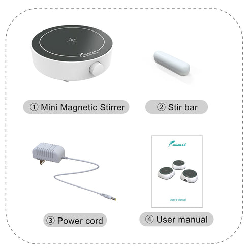 JOANLAB Mini Magnetic Stir Plate, Laboratory Stirrer Mixer with Stirrer Bar, 3000ml Capacity