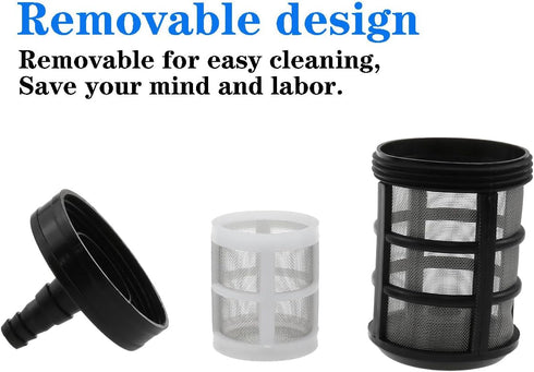 Stainless Steel Encryption Filters, Double-Layer Garden Hose Strainer with 3/8", 1/2" Barb Connection, 2 Packs