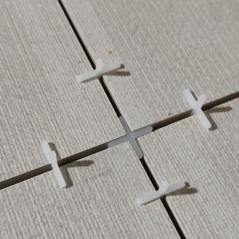 500 Pcs White Tile Spacers, 2.5mm Tile Levelers for Wall Floor Cross Spacers, Ceramic Tile and Stone Installation