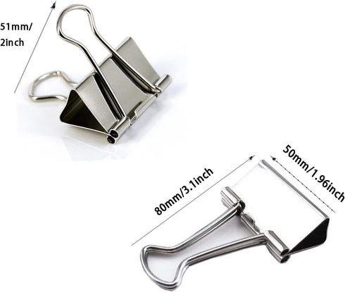 Extra Large Binder Clips 2 Inch (40 Pack) Big Paper Clamps for Home and Office Supplies, Silver