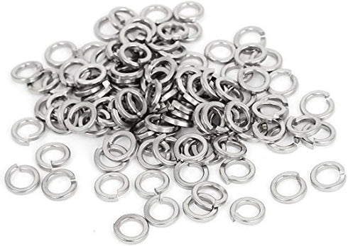 M6 Stainless Flat Spring Lock Washers, 18-8 (304) Stainless Steel, 100 Pack, 0.24” ID