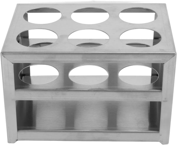 Test Tube Rack for 32mm Tubes, 304 Stainless Steel Holder with 6 Hole, 3 Layer Lab Test Tube Rack and Vial Holder