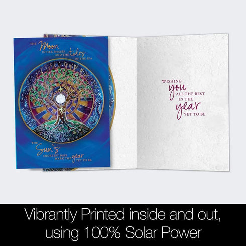 Tree-Free Greetings Winter Solstice Greeting Cards, 12 Cards + White Envelopes, 100% Recycled Paper, 4 x 6