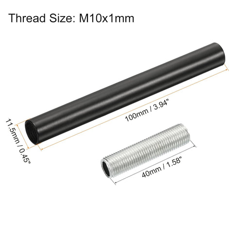MECCANIXITY 3.94" 4 Set Threaded Extension Rod, Lamp Pipe with Connector Light Fixture Parts for Pendant Light Island