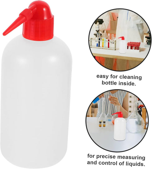 2pcs ULTECHNOVO Portable Narrow Mouth Wash Bottle with Scale for Laboratory Use Efficient Cleaning Lightweight Design
