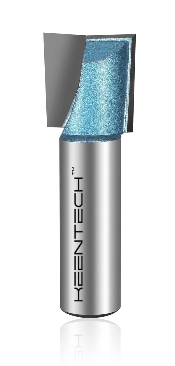 KEENTECH Router Bits, 1/2" Shank, Bottom Cleaning Carbide Tipped Surfacing Bit for Woodworking