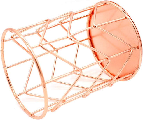 Pencil Holder, Metal Pen Pencil Holder, Rose Gold Pencil Holder, Desk Stationery Organizer for Home, School, Office Desk Supplies, Makeup Brush Organizer, Rose Gold by Hillento