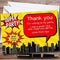 The Card Zoo Yellow Comic Superhero Personalized Childrens Birthday Party Thank You Cards