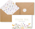 Liheheca Wildflower Thank You Cards with Envelopes, 24 Pack bulk, 4x6 Inch, Wax