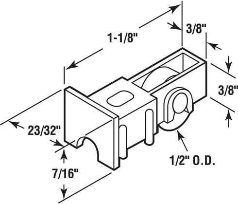 Prime-Line G 3143 Sliding Window Roller, Steel, Black Nylon Housing (2 Pack)