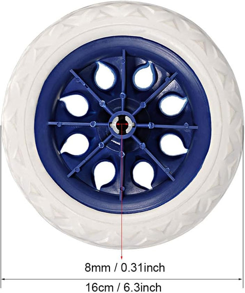 6.5 Inch 2pcs 22Lbs uxcell Shopping Cart Wheel Replacement Dia Rubber Foaming Blue (Load Capacity Each)