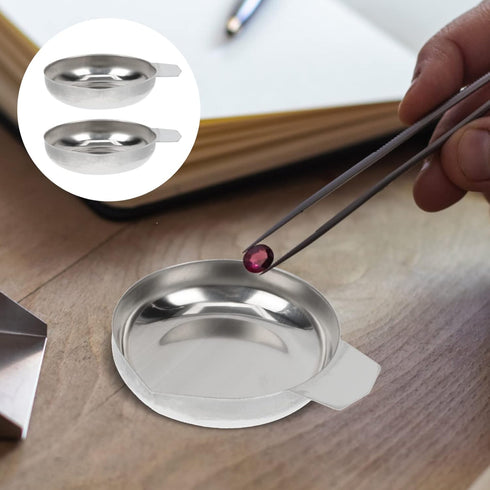 DOITOOL 2Pcs Stainless Steel Weighing Boats, Lab Dish Container for Measuring Mixing Powders and Liquids