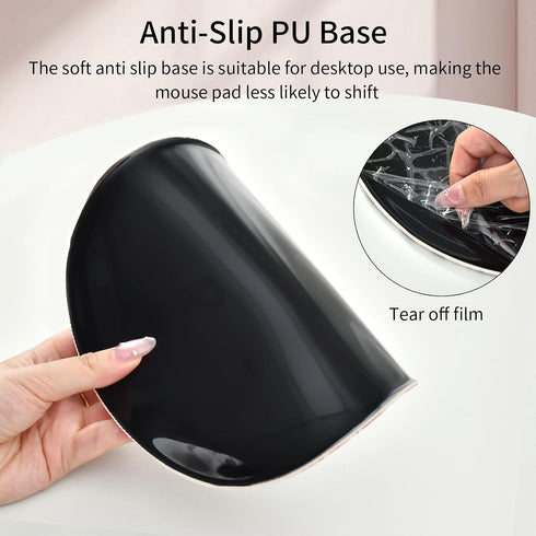 Seorsok Cute White Polka Dot Mouse Pad with Gel Wrist Support Mouse Pad,Ergonomic Aesthetic,Comfortable Mousepad