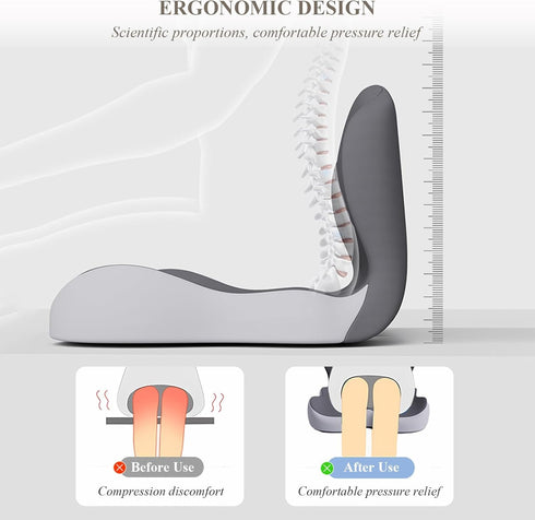 ZHZKGMLBVB Seat(Blue,1) Orthopedic Cushion Ergonomic Memory Foam Seat Cushion with Back Support Ergonomic L Shape