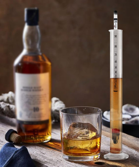 Hydrometer Alcohol Meter Kit for Liquor, 0-200 Proof and Tralle, Alcohol Tester with Test Jar for Distilling Spirits