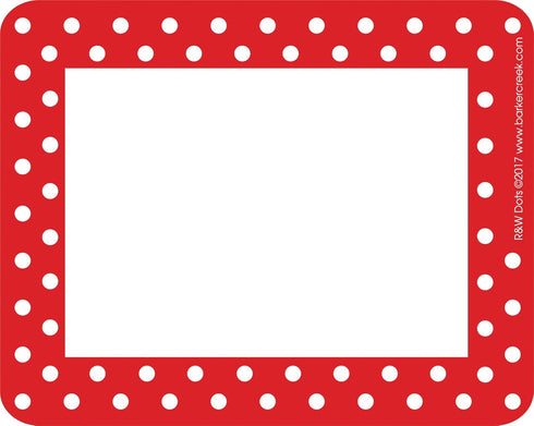Barker Creek Name Badges & Self-Adhesive Label Set, Multi-Design Dots, 90 Total Badges, 3.5" x 2.75", Home, School,