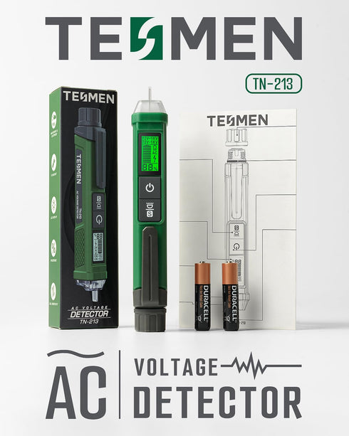 Voltage Tester, TESMEN TN-213 Non-Contact Electrical Tester, AC 12V-/70V-1000V, LCD Display, Buzzer Alarm