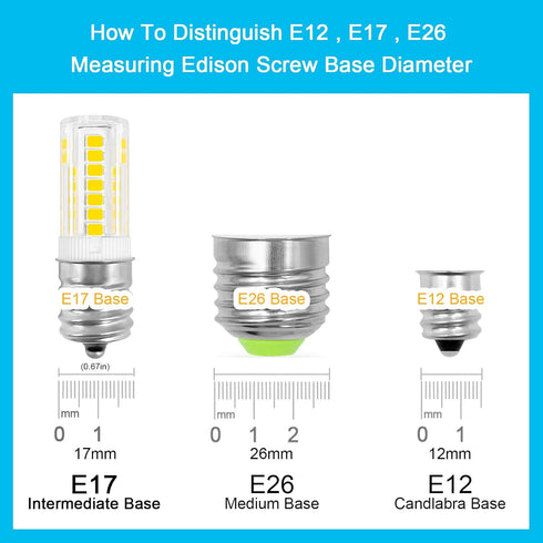E17 Intermediate LED 3.5W Fridge Light Bulb Replacement, 480LM Daylight White 5000K, Compatible with Kenmore, Pack of 2