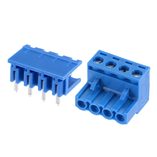 MECCANIXITY PCB Mount Screw Terminal Block, 5.08mm Pitch 4 Pin 15A Plug-in for Electrical Instruments, 10 Set