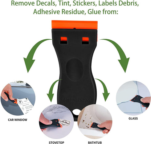 Plastic Razor Blade Scraper Tool with 20 PCS Blades for Removing Labels and Stickers