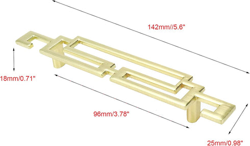 Semetall 5.6" Drawer Pulls - Modern Gold Cabinet Handles for Furniture, Pack of 2 with Screws, 3.8" Hole Distance