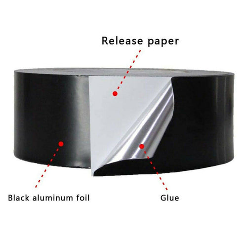 2 Inch Black Aluminum Foil Tape, 20M, Professional Grade Roll Adhesive Sealing Duct Tape