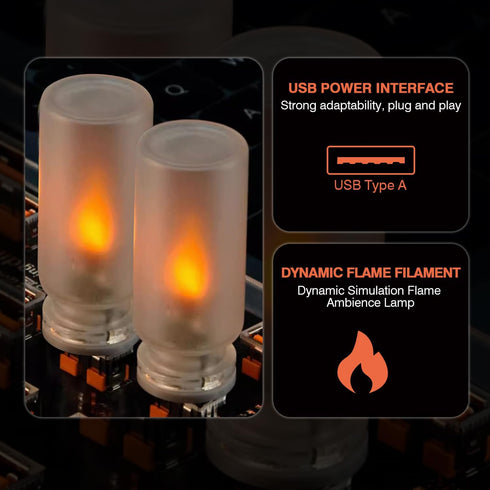 TWOHORSER Bulb,Flame Vehicle,Bedroom,Hallway,Camping,2-pack Portable USB Night Light Effect Lamp with Remote Control