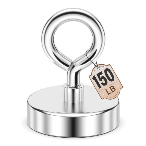 FINDMAG Neodymium Magnets, 150 LBS Strong Magnet with Eyebolt, Fishing Magnet for