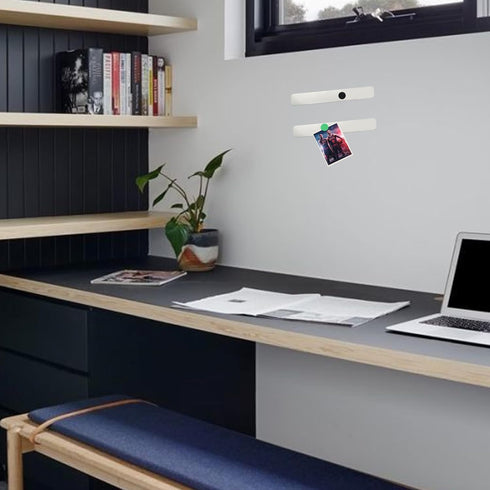 ZDZBLX Magnetic Board Strips, Frameless Stainless Iron Bulletin Board Bar Strip with 10pcs Colorful Magnets for Home