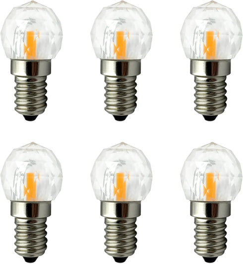 6 Pack E14 2W Mini Globe LED Bulbs, 20W Equivalent, Warm White 3000K, Dimmable for Chandeliers