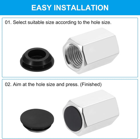 PATIKIL 30 Pcs 6mm Diameter Silicone Round Snap, Locking Furniture Hole Plug Button for 6-6.5mm Hole
