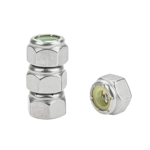 60 Pieces 1/4"-20 Nylon Insert Hex Lock Nuts, Made of 304 Stainless Steel