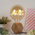 E26 60W Bulb) OuXean Small Wood Table Lamp, Bedside Lamp with Diamond Wooden Base Industrial Night Light Boho Deco