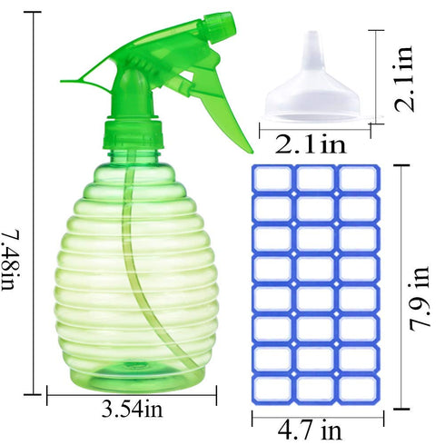 Spray Bottles - 3 Pack, 16 oz Mist/Stream, Bright Colors, Sturdy, Leak Proof for Cleaning, Plants, Hair