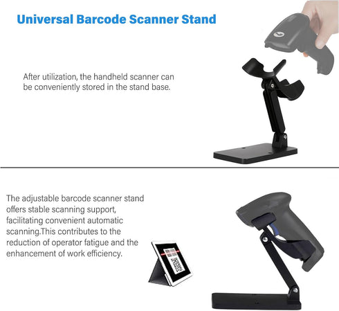 ORTREE Use,Black,Pack 1 Universal Plastic Scanner Holder,Adjustable Barcode Scanner Stand for Office and Retail Desk