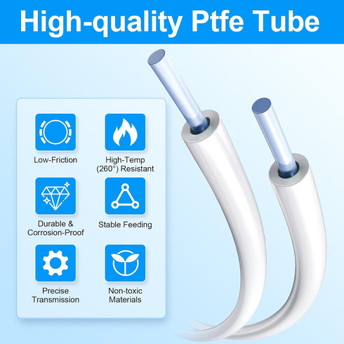 EILKBLA 1.75mm 2M (6.6ft) 2.5mm ID4mm 2x PC4-M10 1x PC4-M6 3D PTFE Tube for Filament, Bowden Tube OD with Tube Cutter