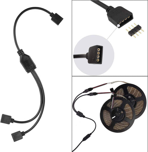 SUPERNIGHT 3528 2835 4 Pin 8mm LED Strip Connector Kit, RGB Rope Lights Gapless Solderless Clip, 32.8ft Extension Wire