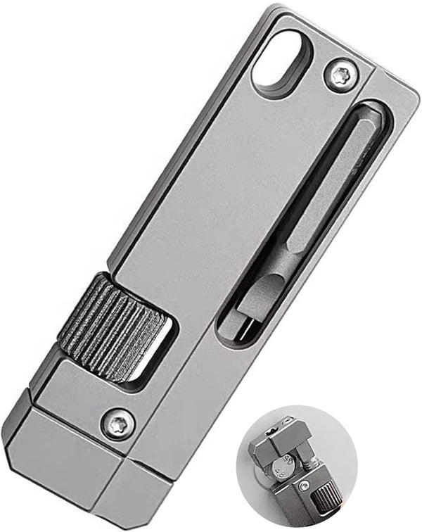 zavcurp Titanium Keychain Wrench Mini EDC Adjustable Spanner with Screwdriver, Pocket Tool for