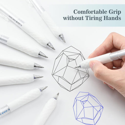 BAYTORY 8 Pcs Fine Point Erasable Gel Pens, 0.5mm Retractable Black and Blue Ink for Marking, Planner, Crossword Puzzles