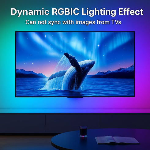 inShareplus 9.8ft 32-43in Smart TV LED Backlight, Flowing Color Changing TV Light Strip, LED Strip Lights for TVs