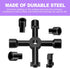 ZeriLion 2 Pack 4-Way Set Sillcock Key Versatile Water Spigot Wrench Tool Durable Steel for Outdoor Faucet Valve Hose
