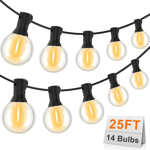 GvvooHome Outdoor String Lights, LED Patio Hanging Lights with Waterproof G40 Globe