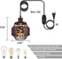 YLONG-ZS Plug in Pendant Lights with 16Ft Hanging Cord and On/Off Dimmer Switch, Farmhouse Industrial Metal Swag