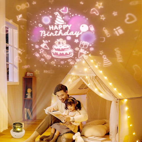 LytRdIt 21 Sets 360 of Films, Projector Night Light for Kids Bedroom, Ceiling, Star Galaxy Projector, Baby Night Light