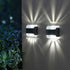 2pcs FRCOLOR Waterproof Solar Fence Lights Outdoor Wall Sconce Solar Powered Porch and Garden Lighting White Light