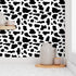 6ft 2ft Removable Wallpaper x - Cow Print Black White Farm Animal Cattle Dairy Milk Custom Pre-Pasted Wallpaper by