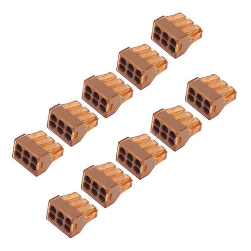 Wire Nut, Polycarbon Shell Electroplated Copper Conductor Contacts Push in Connector 10Pcs Push Wire Connector for Industrial Electrical Auxiliary Materials(PCT-606)