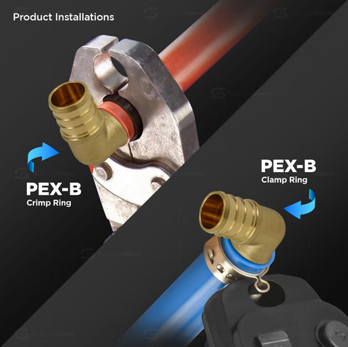 QYMO0058-10 PEX X PEX 90 Degree Elbow Barb Pipe Fitting 5/8" Brass (Pack of 10)